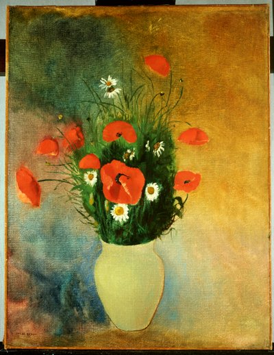 Papoilas e margaridas, c.1913 de Odilon Redon