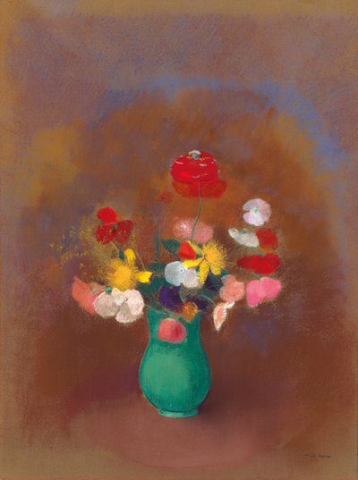Papoilas em vaso verde; Papoilas em um vaso verde, c.1910 de Odilon Redon