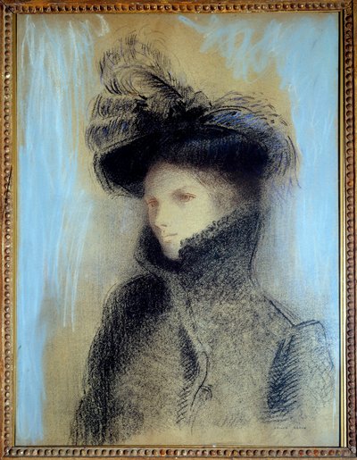 Retrato da ceramista Marie Botkin, pastel de Odilon Redon de Odilon Redon