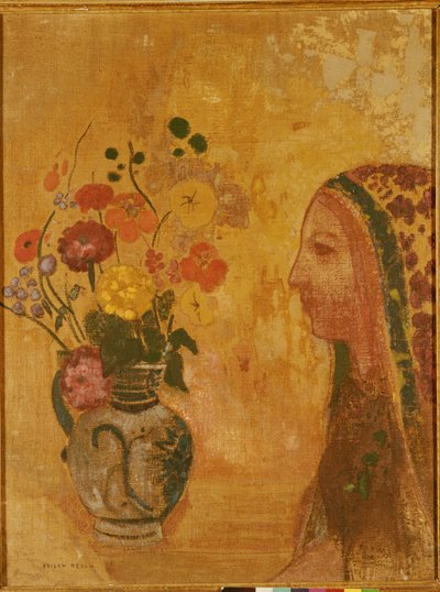 Perfil de uma mulher de Odilon Redon