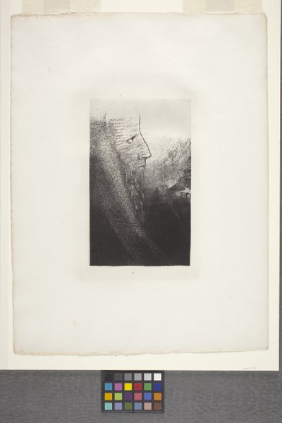 Saint-Antoine: "Au Secours Mon Dieu!" (litografia em papel de apliqué chine) de Odilon Redon