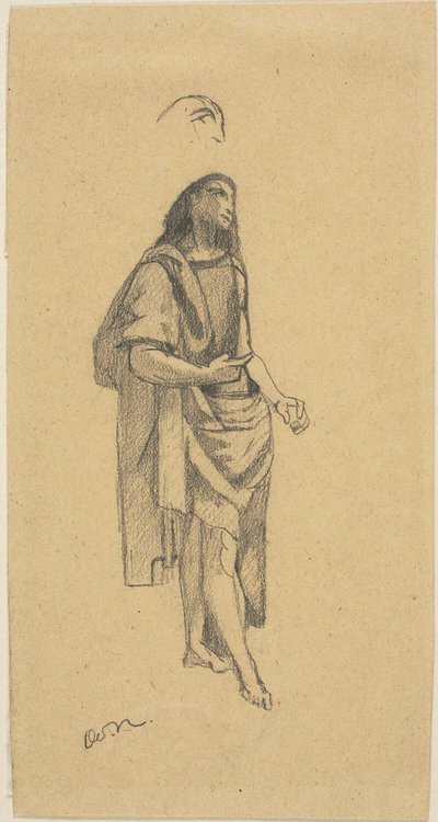 São João Batista, com esboço da cabeça de Odilon Redon