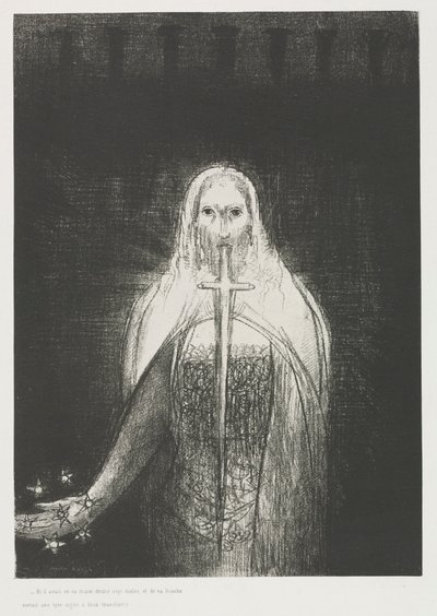 O apocalipse de São João: e ele tinha na mão direita sete estrelas ..., 1899. de Odilon Redon