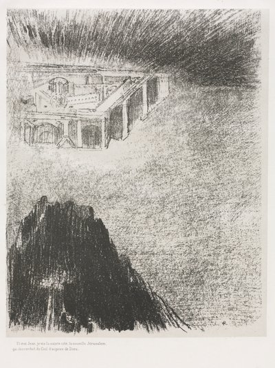 O Apocalipse de São João: E eu, João, vi a Cidade Santa, Nova Jerusalém., 1899. de Odilon Redon