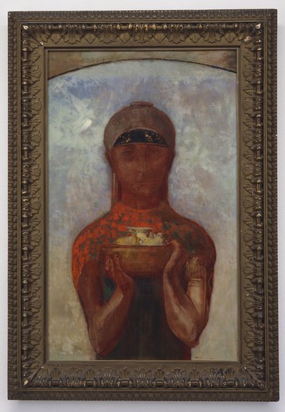 A Taça do Mistério, ou Sibyl, c.1890 de Odilon Redon