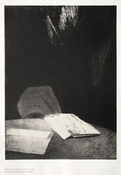 The Haunted House: Era uma mão, aparentemente tão de carne e osso quanto a minha, 1896. de Odilon Redon