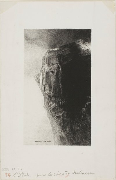 O Ídolo, frontispício da obra Les Soirs de Emile Verhaeren de Odilon Redon