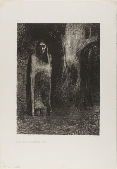 O Homem Estava Sozinho em uma Paisagem Noturna, from Noite de Odilon Redon