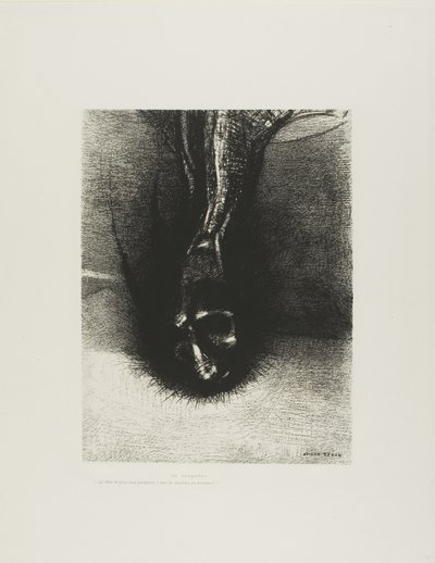 Os Skiapods: "A cabeça o mais baixa possível, esse é o segredo da felicidade!", placa 6 de 6 de Odilon Redon