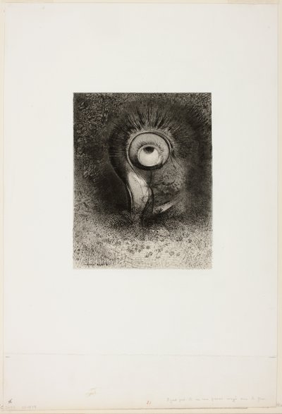 Talvez tenha havido uma primeira visão na flor, placa 2 de 8 de "Les Origines" de Odilon Redon