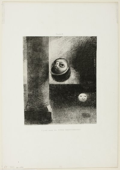 Havia também seres embrionários, placa 4 de 6 de Odilon Redon