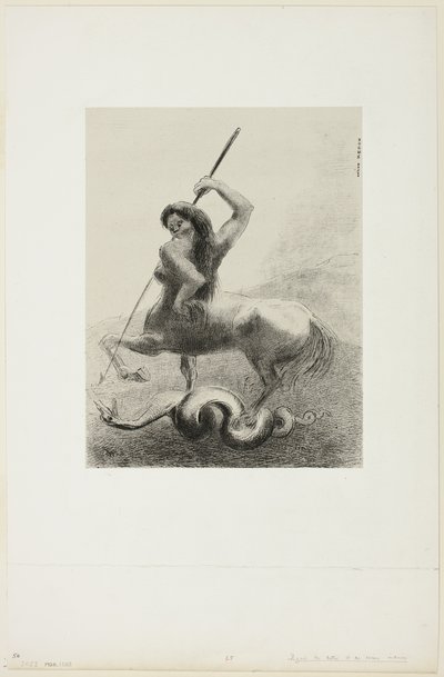 Houve lutas e vitórias vãs, placa 6 de 8 de "Les Origines" de Odilon Redon