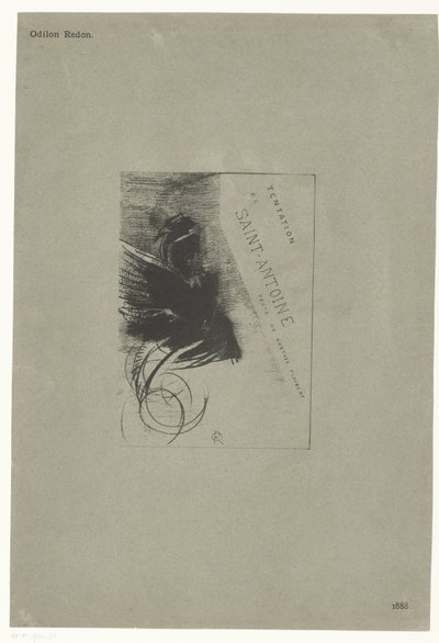 Folha de rosto de uma série com a tentação de Santo António Tentation de Saint-Antione texte de Gustave Flaubert (título da série no objeto) Tentação de Santo Antônio (título da série) de Odilon Redon