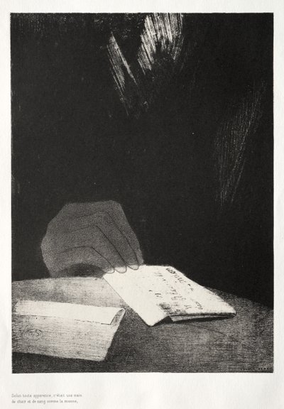 Para todas as aparências, era uma mão de carne e sangue como a minha de Odilon Redon
