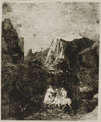 Dois pequenos cavaleiros de Odilon Redon