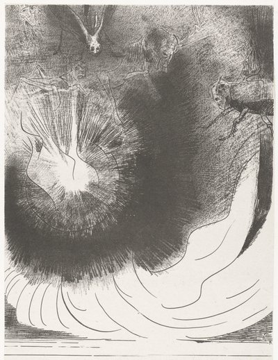 Uit de hemel viel een grote ster
e caiu do céu uma grande estrela, ardendo como uma tocha (título sobre o objecto)
Apocalipse de São João (título da série)
Openbaring van Johannes (título da série) de Odilon Redon