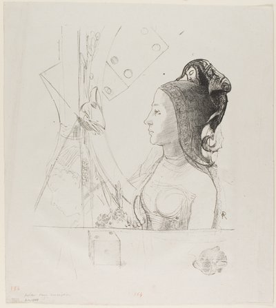 Litografia de teste sem título de Odilon Redon