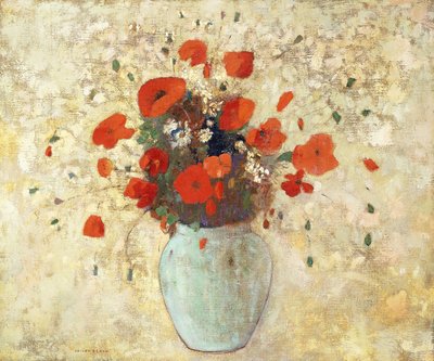 Vaso de papoulas; Vaso de papoulas, 1905-09 de Odilon Redon