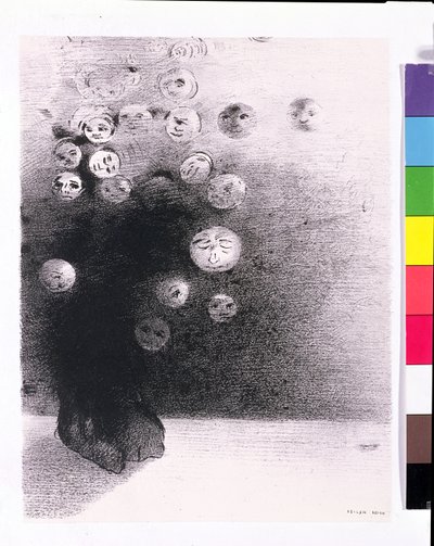 "Por que não deveria existir um mundo invisível ...", quadro 6 de "Le Jure", de Edmond Picard, 1887 de Odilon Redon