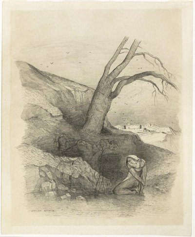 Mulher ajoelhada de Odilon Redon