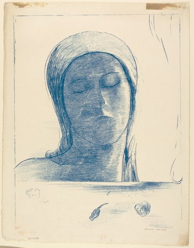 Olhos fechados de Odilon Redon