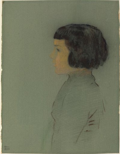 Jovem de perfil de Odilon Redon