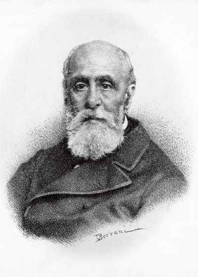 Retrato de Giovanni Ruffini (1807-1881), poeta e patriota italiano, litografia após desenho de Odoardo Borrani (1833-1905) de Odoardo Borrani
