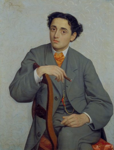Retrato de um jovem, c.1865-66 (óleo sobre tela) de Odoardo Borrani