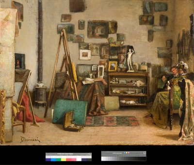 A Oficina Pintura de Odoardo Borrani (1833-1905) 1885 Coleção Particular de Odoardo Borrani