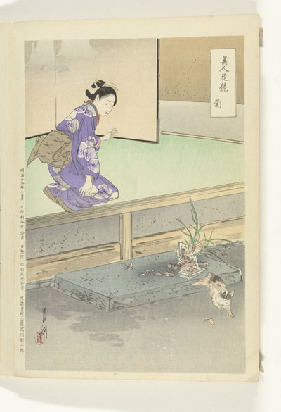 Orquídea
Ran (título sobre o objecto)
Comparações entre belezas e flores (título da série)
Bijin hana kurabe (título da série sobre o objecto) de Ogata Gekko