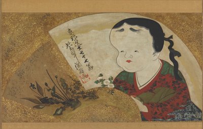 Uzume Okame e flores, século XVIII-XIX. de Ogata Kenzan