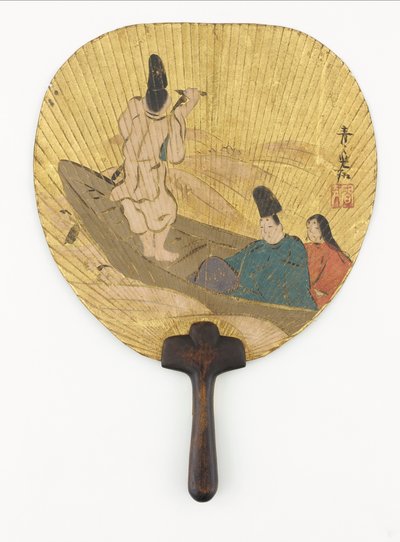 Narihira atravessando o rio Sumida, período Edo, final do século XVII e início do século XVIII. de Ogata Korin