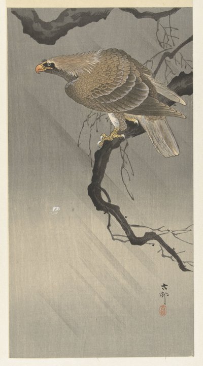 Águia no ramo de Ohara Koson