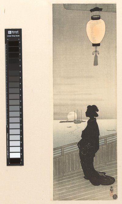 Courtesan na varanda de Ohara Koson