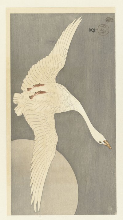 Ganso na lua cheia de Ohara Koson