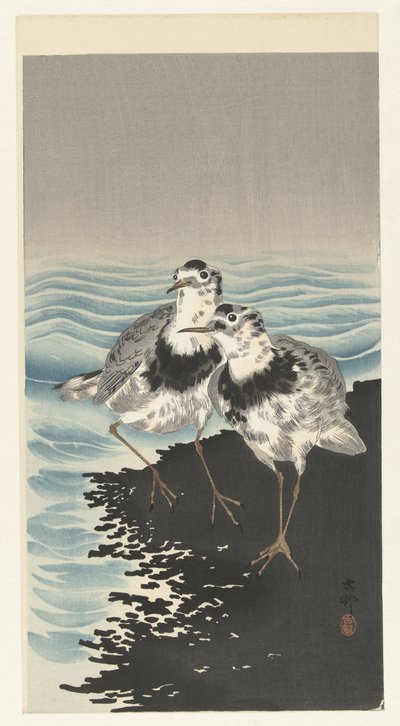 Grandes maçaricos nó de Ohara Koson