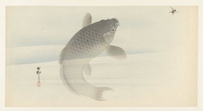 carpa e mosca de Ohara Koson