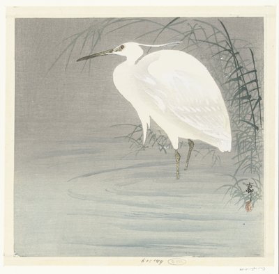 Garça pequena de Ohara Koson