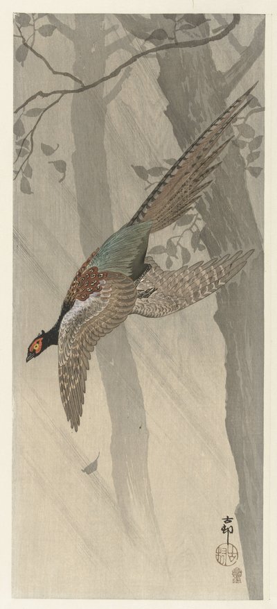 Faisão voador de Ohara Koson