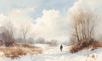 Passeio solitário de inverno de Ohkimiko