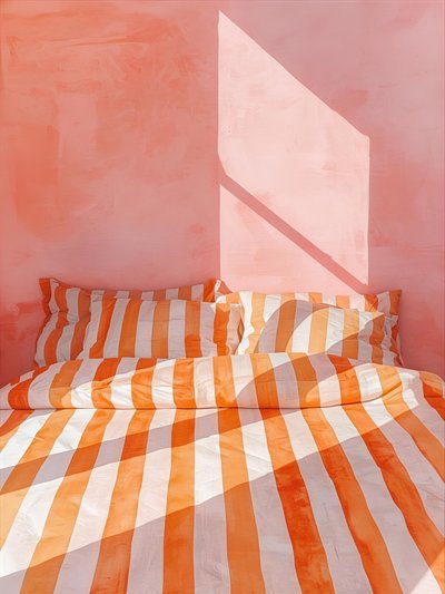 Cama com riscas alegres de Ohkimiko