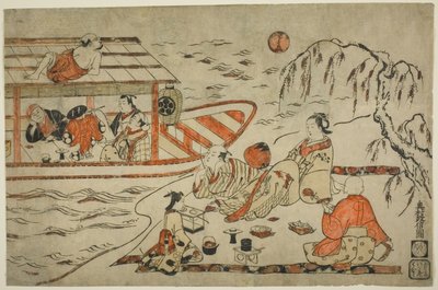 Refrescando-se em uma noite de verão de Okumura Masanobu