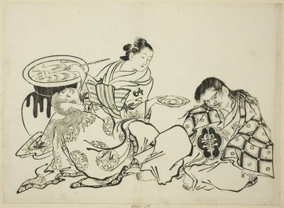 Cortesão Plying Shojo com Sake, não. 4 de uma série de 12 impressões de Okumura Masanobu
