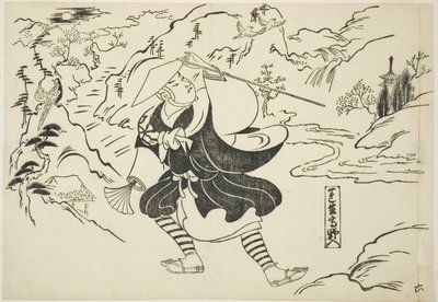 Rensho chegando ao Monte Koya (Rensho Koya-iri), da série "Cenas Famosas de Teatro de Marionetes Japonês (Yamato irotake)" de Okumura Masanobu