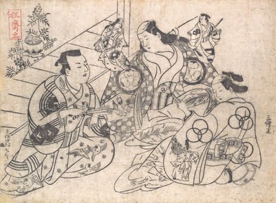 Cena de um drama, 1710-13., 1710-13. de Okumura Masanobu