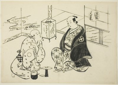 O capítulo Hahakigi de "The Tale of Genji" (Genji Hahakigi), de uma série de paródias de Genji de Okumura Masanobu