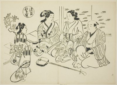 O capítulo Momiji-no-ga de "The Tale of Genji" (Genji Momiji-no-ga), de uma série de paródias de Genji de Okumura Masanobu