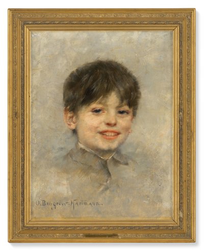Retrato de um menino (óleo sobre tela) de Olga Beggrov Hartmann