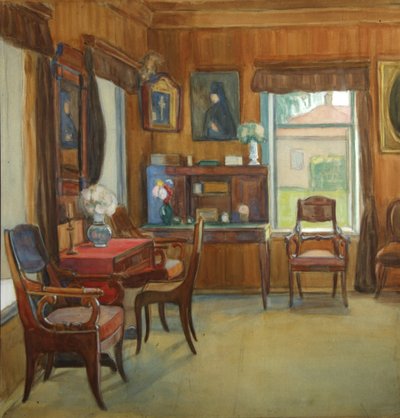 Interior da casa na vila de Chegodayevo, 1900 de Olga Nikolayevna Korovina