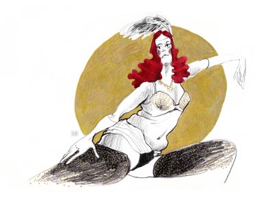 Dançarina de burlesco glamorosa de Olga Skomorokhova
